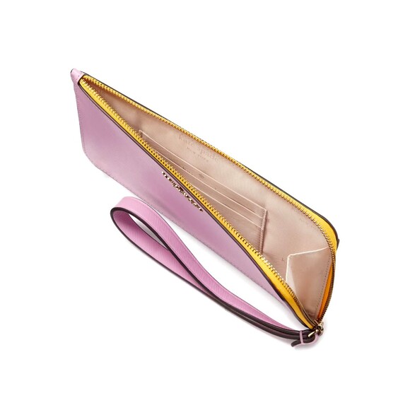 New Kate Spade Lucy Bicolor Medium L Zip Wristlet Berry Cream Multi - Picture 2 of 3